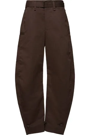 LEMAIRE Pantalones Anchos De Sarga De Algodón