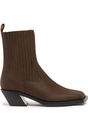 Amina Muaddi Botas De Piel 40mm