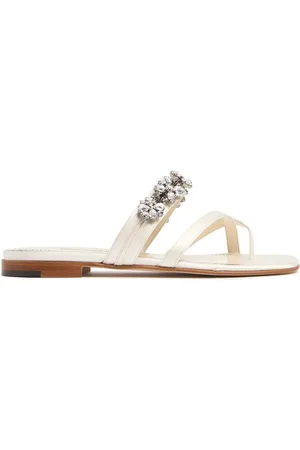 Manolo Blahnik Sandalias Planas De Satén 10mm