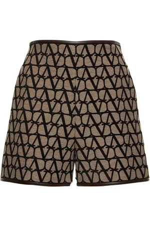 VALENTINO Shorts De Lona Con Logo Jacquard
