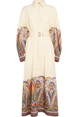 Etro Vestido Camisero Midi De Algodón