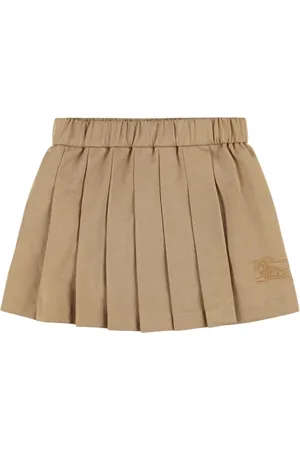 Burberry Falda Plisada De Algodón
