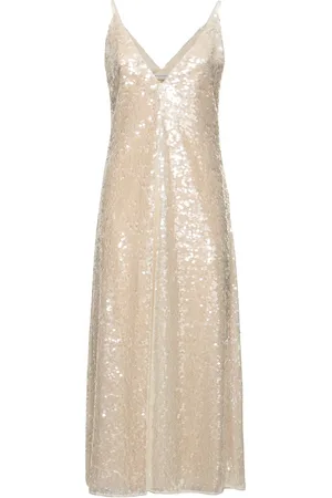 Serafini Vestido Largo Con Lentejuelas Con Cuello En V