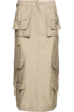 Acne Studios Falda Larga Cargo De Algodón
