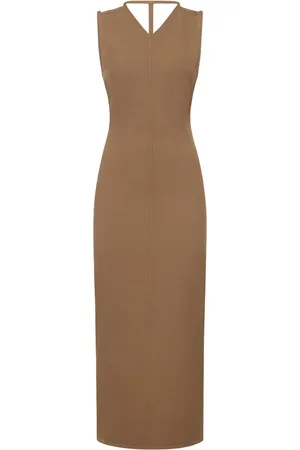 Khaite Vestido Midi De Viscosa Espalda Abierta