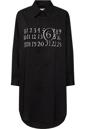 Maison Margiela Vestido Corto De Popelina De Algodón