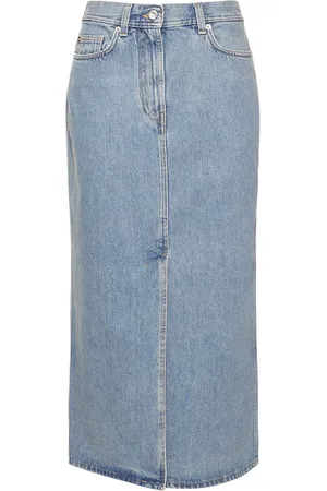 Loulou Studio Falda Larga De Denim De Algodón