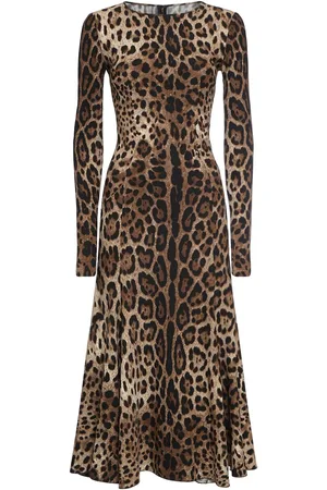 Dolce & Gabbana Vestido Midi De Cady Estampado