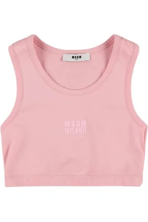 Msgm Tank Top De Algodón Interlock