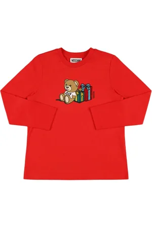 Moschino Camiseta De Algodón Jersey Con Manga Larga