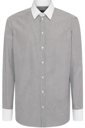 Dolce & Gabbana Camisa De Popelina De Algodón A Rayas