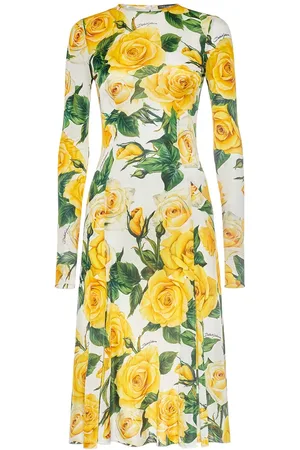 Dolce & Gabbana Vestido Midi De Organza Estampado
