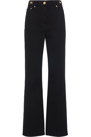 VERSACE Jeans Rectos De Denim De Algodón Lavados