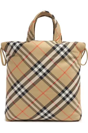 Burberry Bolso De Nylon Estampado A Cuadros