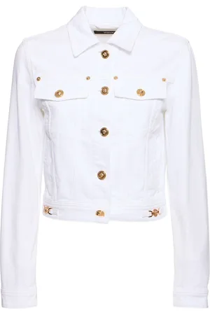 VERSACE Chaqueta De Denim De Algodón Lavado
