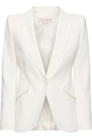 Alexander McQueen Blazer De Crepé De Viscosa Con Botón