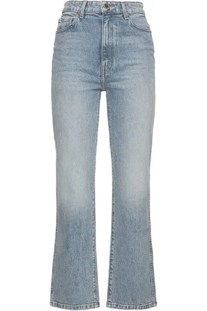 Khaite Jeans Rectos De Denim De Algodón