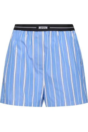Msgm Shorts De Popelina De Algodón