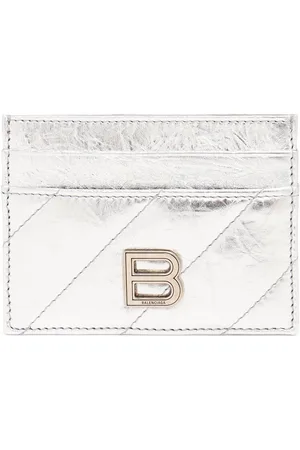 Balenciaga Tarjetero Crush De Piel Metalizada