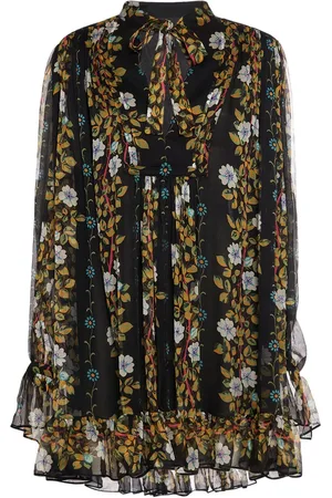 Etro Vestido Corto De Chifón De Seda