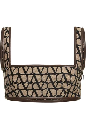 VALENTINO Top Corto De Lona Con Logo