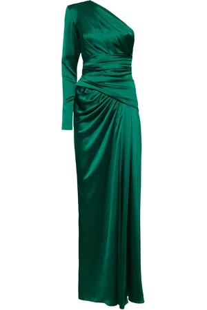 Zuhair Murad Vestido De Satén Drapeado Con Hombros Descubiertos