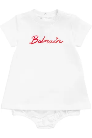 Balmain Vestido Y Braguitas De Algodón Jersey Bordados