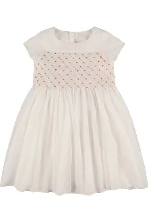 BONPOINT Vestido De Algodón Voilé Bordado