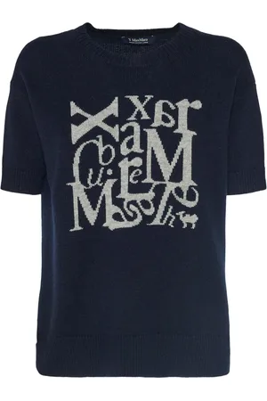 Max Mara Camiseta De Punto De Lana Con Manga Corta