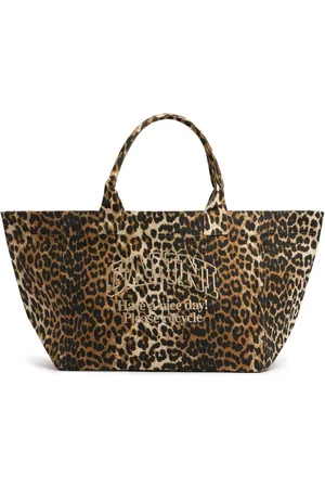 Ganni Bolso Tote Xxl Leopard Con Estampado