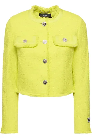 VERSACE Chaqueta Corta De Tweed De Algodón