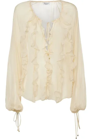 BLUMARINE Camisa De Seda Georgette Y Volantes