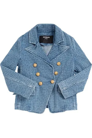 Balmain Blazer De Denim De Algodón