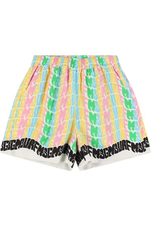 Msgm Shorts De Popelina De Algodón Estampados
