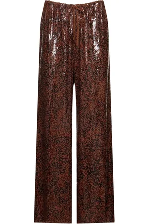 DRIES VAN NOTEN Pantalones Anchos Con Lentejuelas