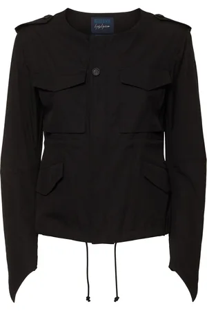 YOHJI YAMAMOTO Chaqueta De Algodón Sin Cuello