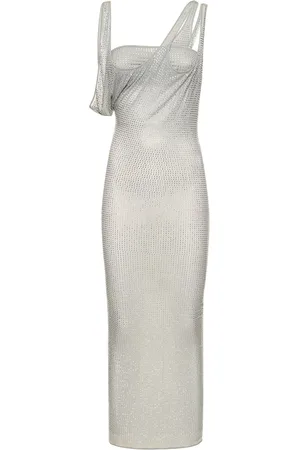 The Attico Vestido Midi De Jersey Con Cristales