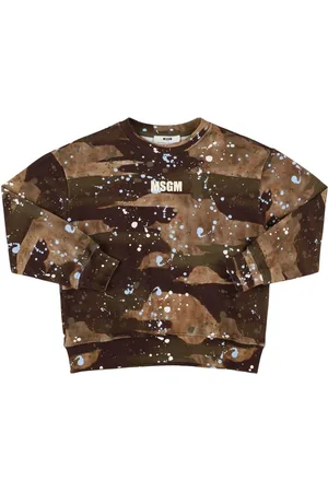 Msgm Sudadera De Algodón Con Cuello Redondo