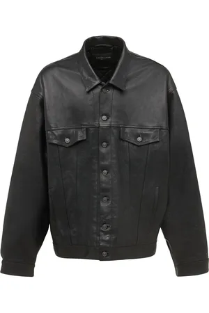 Balenciaga Chaqueta De Piel Tipo Denim