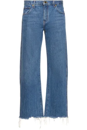 Khaite Jeans Rectos De Denim De Algodón
