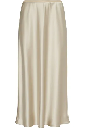 Max Mara Falda Midi De Satén De Seda