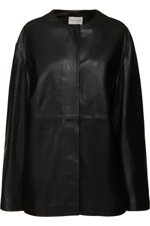 Loulou Studio Abrigo De Piel Con Cuello Redondo