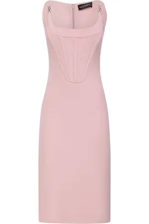 VERSACE Vestido Corto De Satén Sin Tirantes