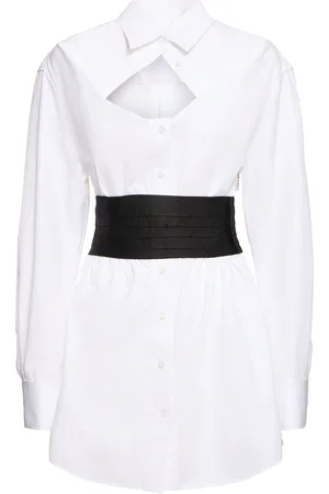 Alexander Wang Vestido Camisero Corto Con Inserto Elástico