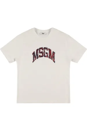 Msgm Camiseta De Jersey De Algodón Bordada