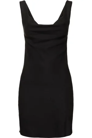 St Agni Vestido Corto De Algodón Y Lino Drapeado