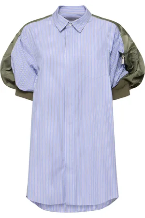 SACAI Vestido Corto De Popelina De Algodón Y Nylon