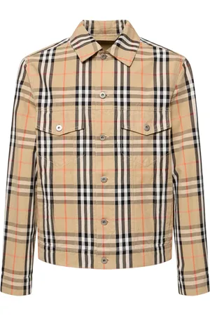 Burberry Chaqueta De Algodón Con Cuadros
