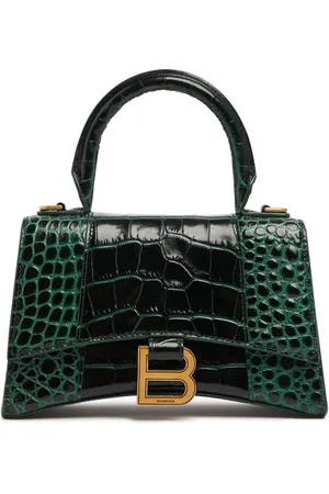 Balenciaga Bolso Xs "hourglass" De Piel Efecto Cocodrilo