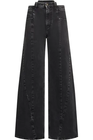Maison Margiela Jeans Anchos Asimétricos De Denim De Algodón